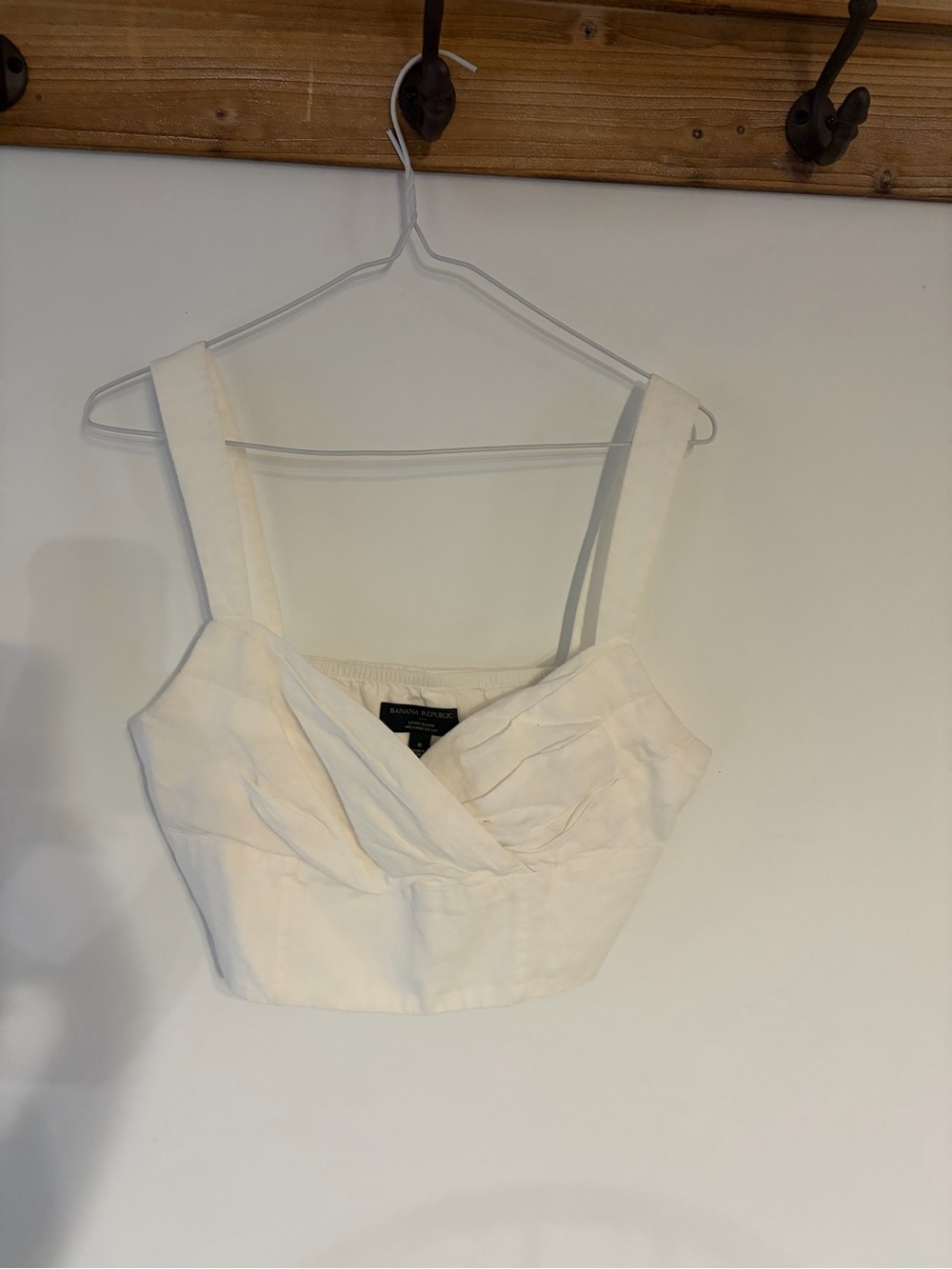 Banana Republic Cream Cropped Wrap Bustier Tank